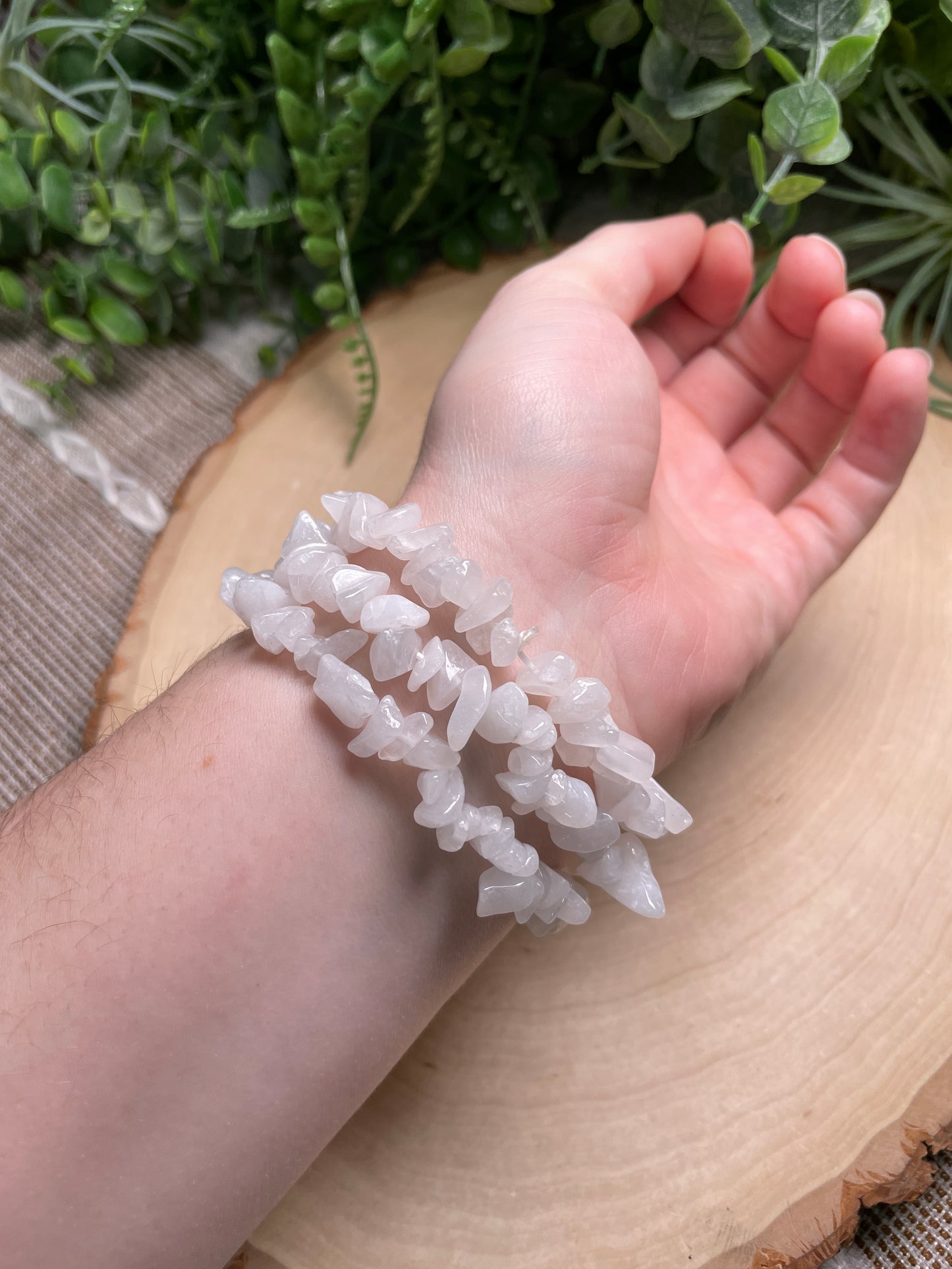White Quartz Chip Bracelet