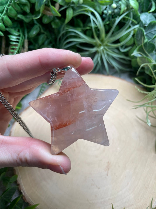 Chunky Fire Quartz Star Necklace