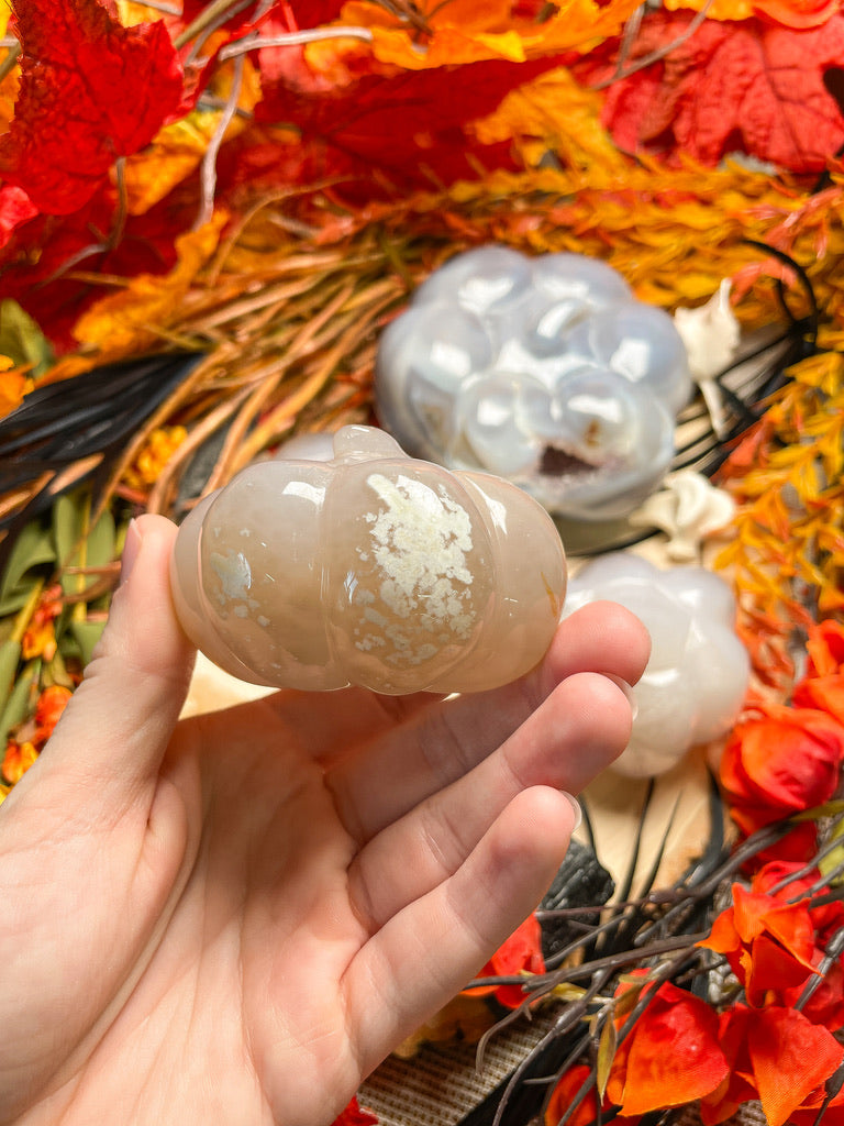 Druzy Agate Pumpkin/ Jack-O-Lantern