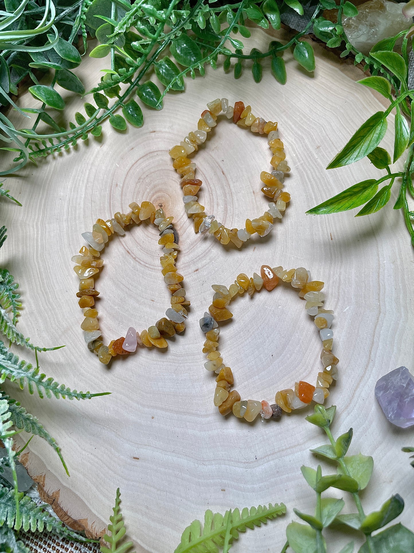 Yellow Aventurine Chip Bracelet