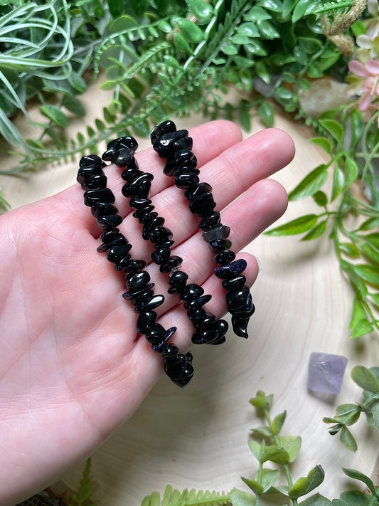 Obsidian Chip Bracelet