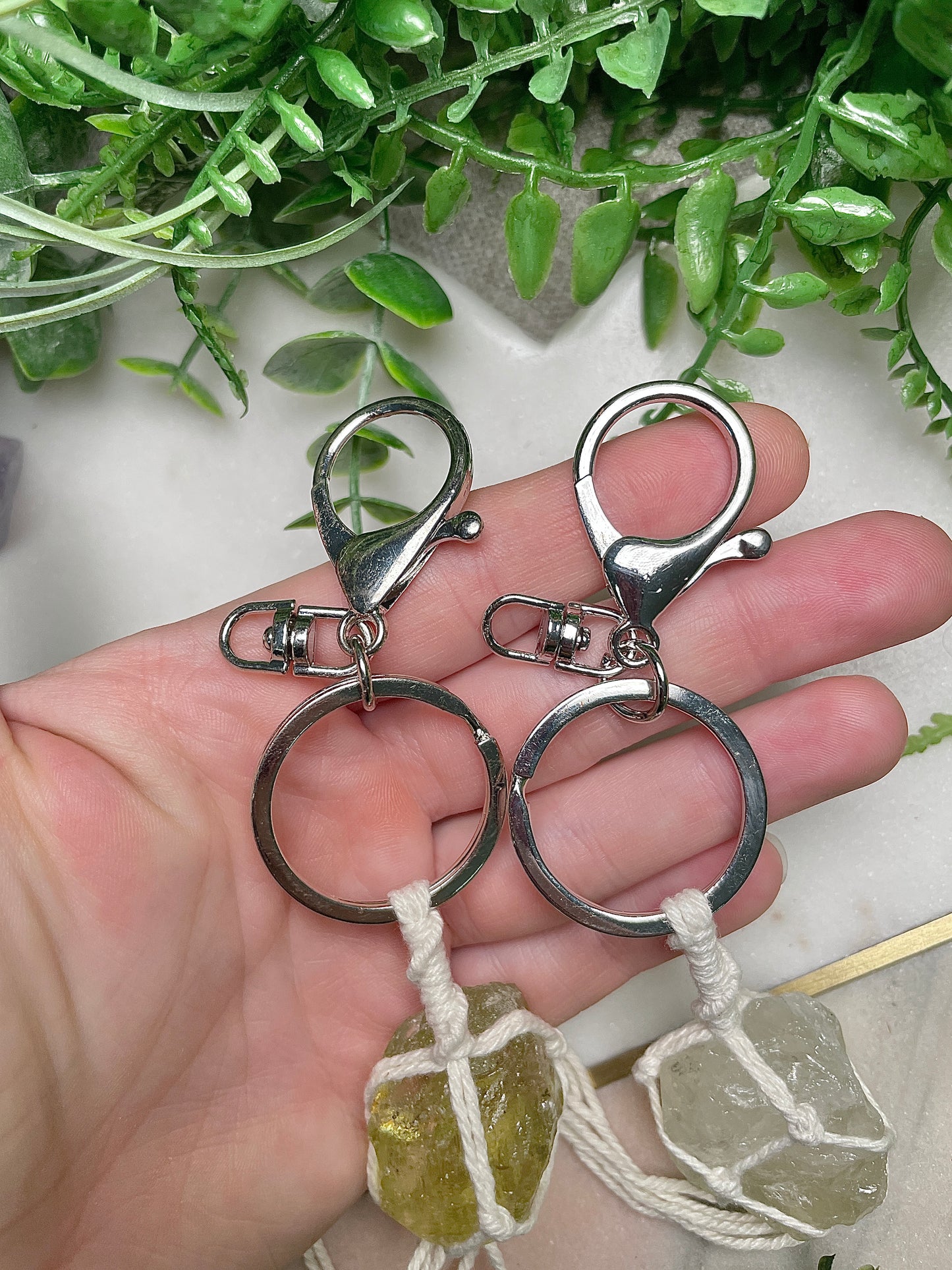 Macrame Crystal Keychain