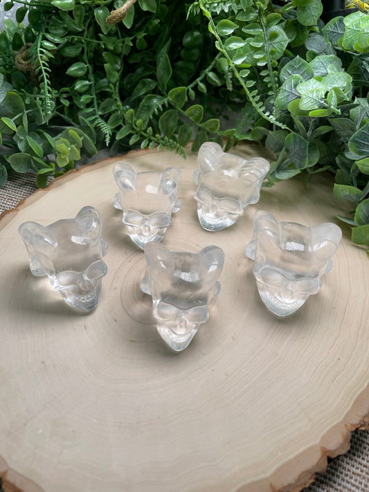 Synthetic Quartz Demon Skull