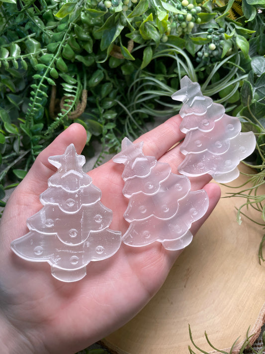 Selenite Christmas Tree