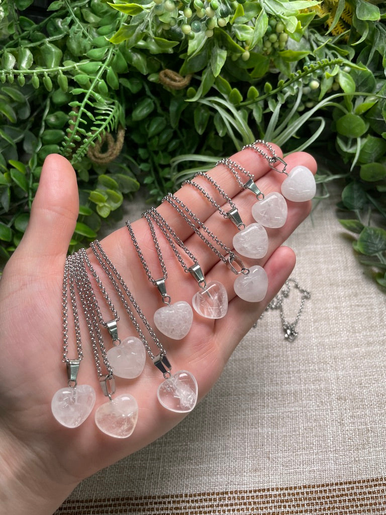 Clear Quartz Heart Necklace