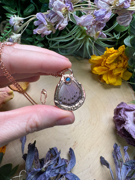 Labradorite and Butterfly Wing Necklace (reversible)