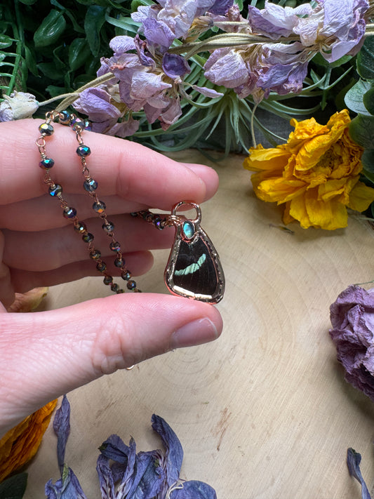 Labradorite and Butterfly Wing Necklace (reversible)
