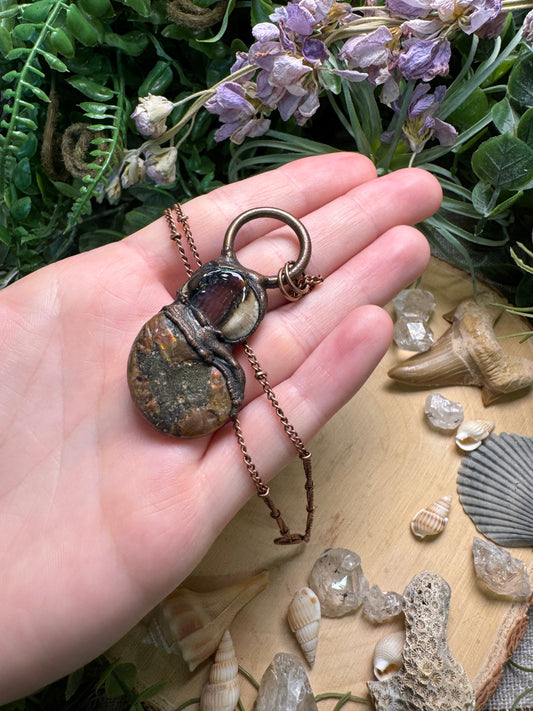 Ammonite and Glass Necklace