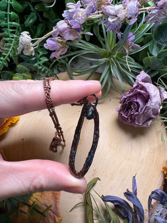 Labradorite and Dragonfly Wing Necklace