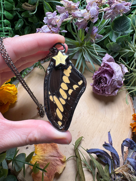 Labradorite Star and Butterfly Wing Necklace