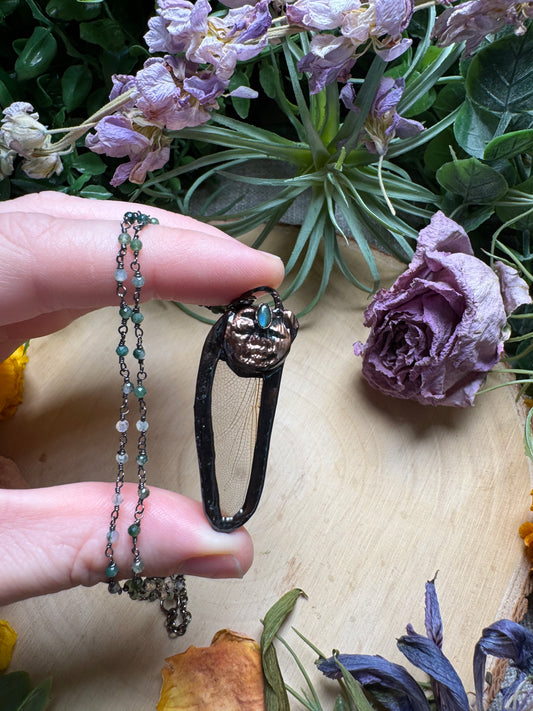 Labradorite and Dragonfly Wing Goddess Necklace