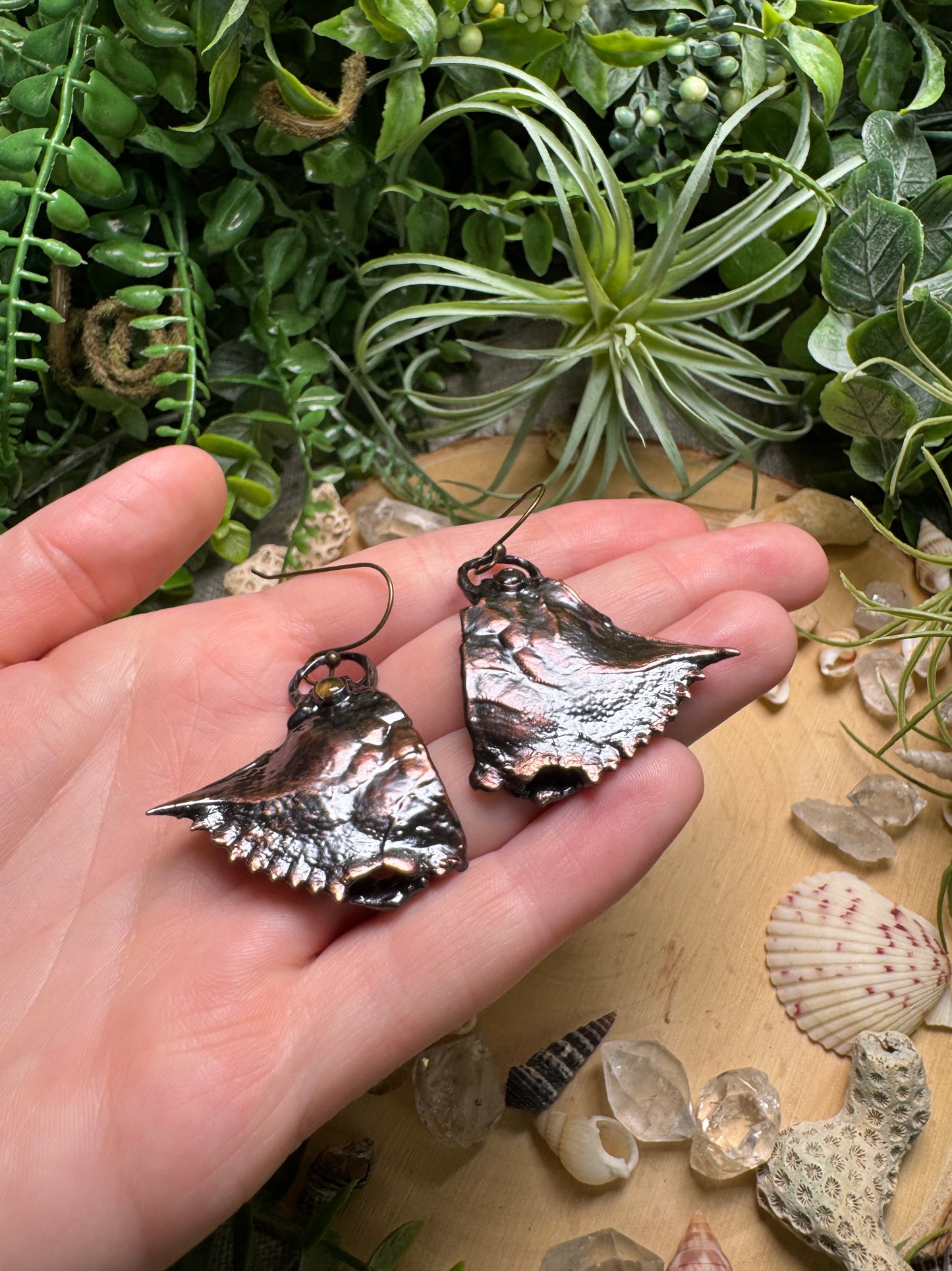 Labradorite Crab Shell Earrings