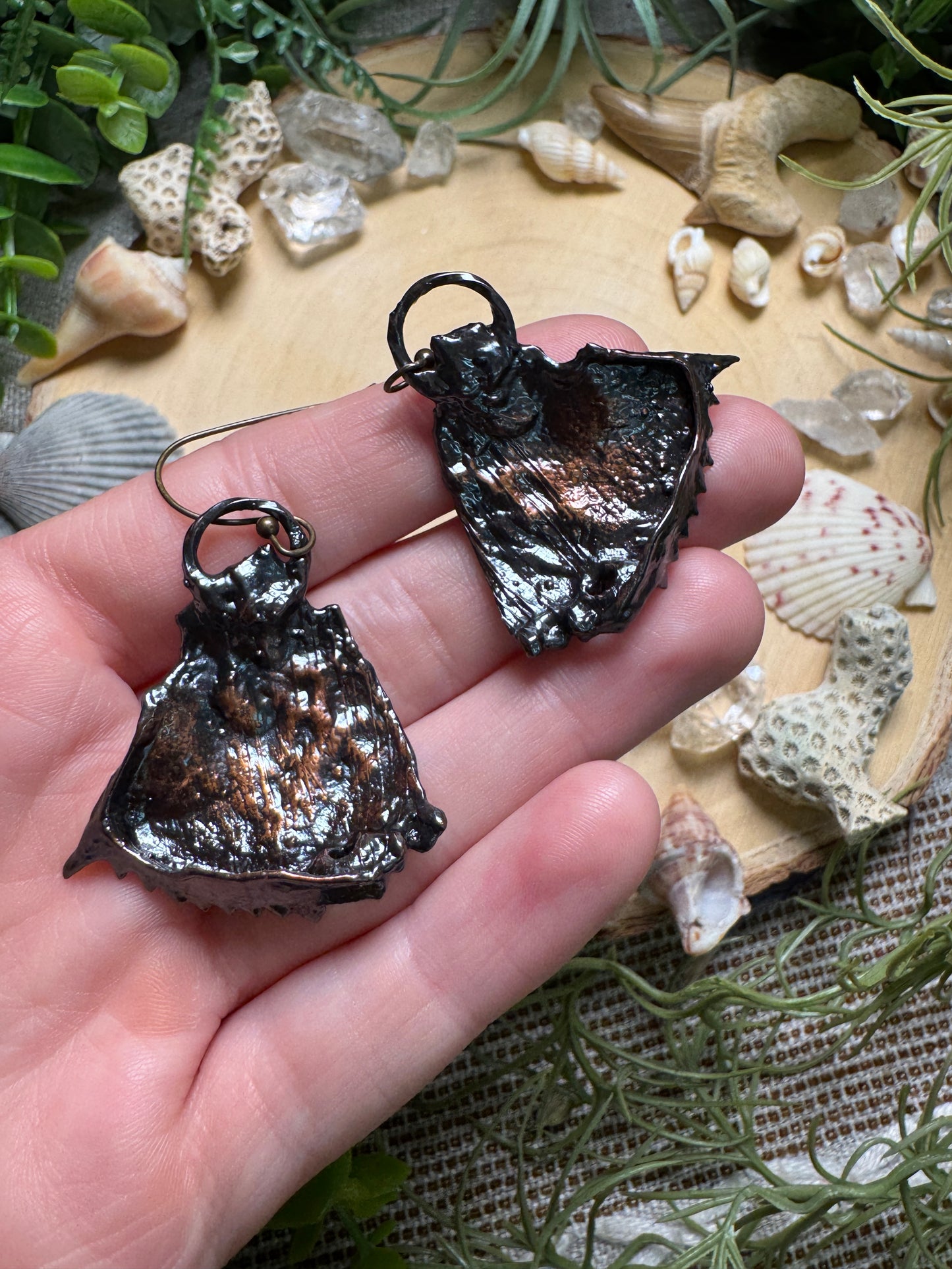 Labradorite Crab Shell Earrings