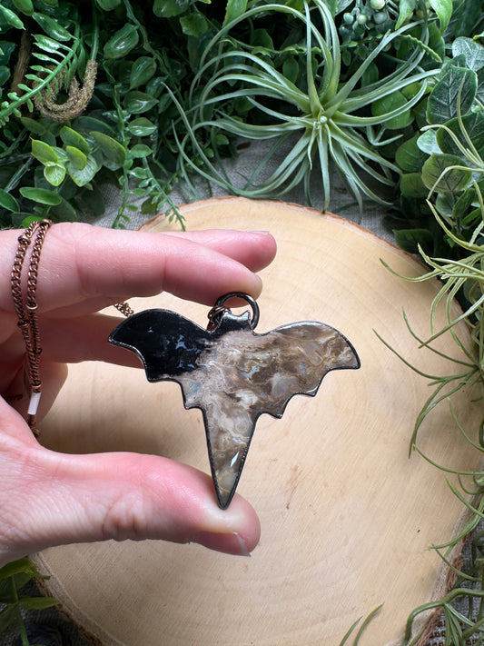 Fossilized Palm Root Bat Necklace