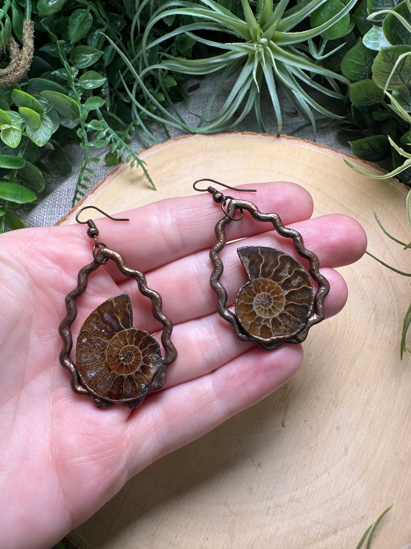 Ammonite Fossil Earrings