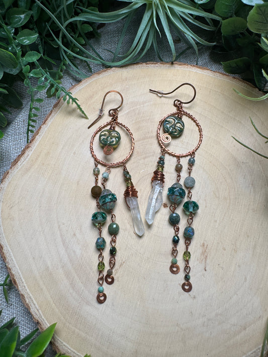 Copper Goddess Dangle Earrings