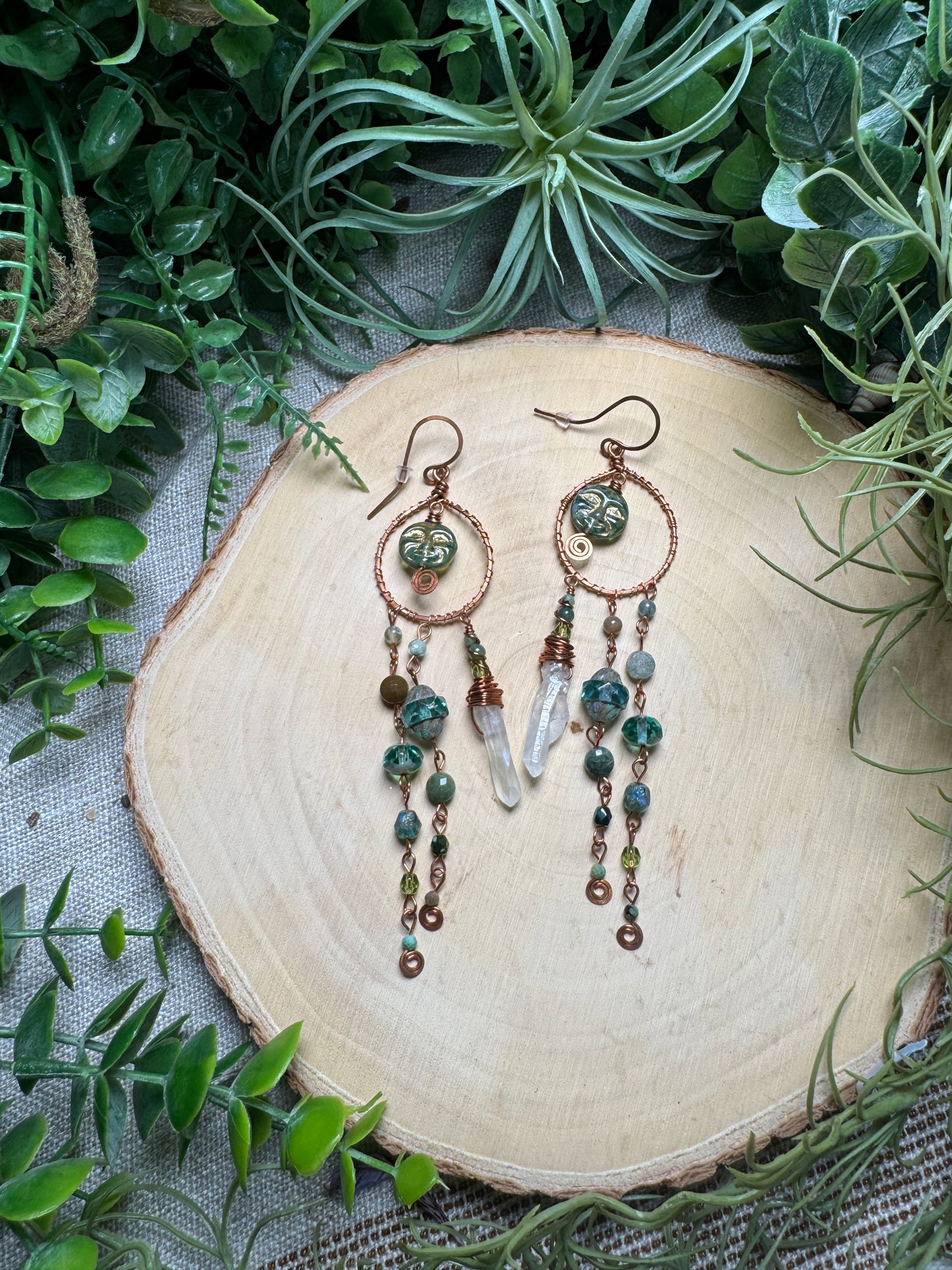 Copper Goddess Dangle Earrings