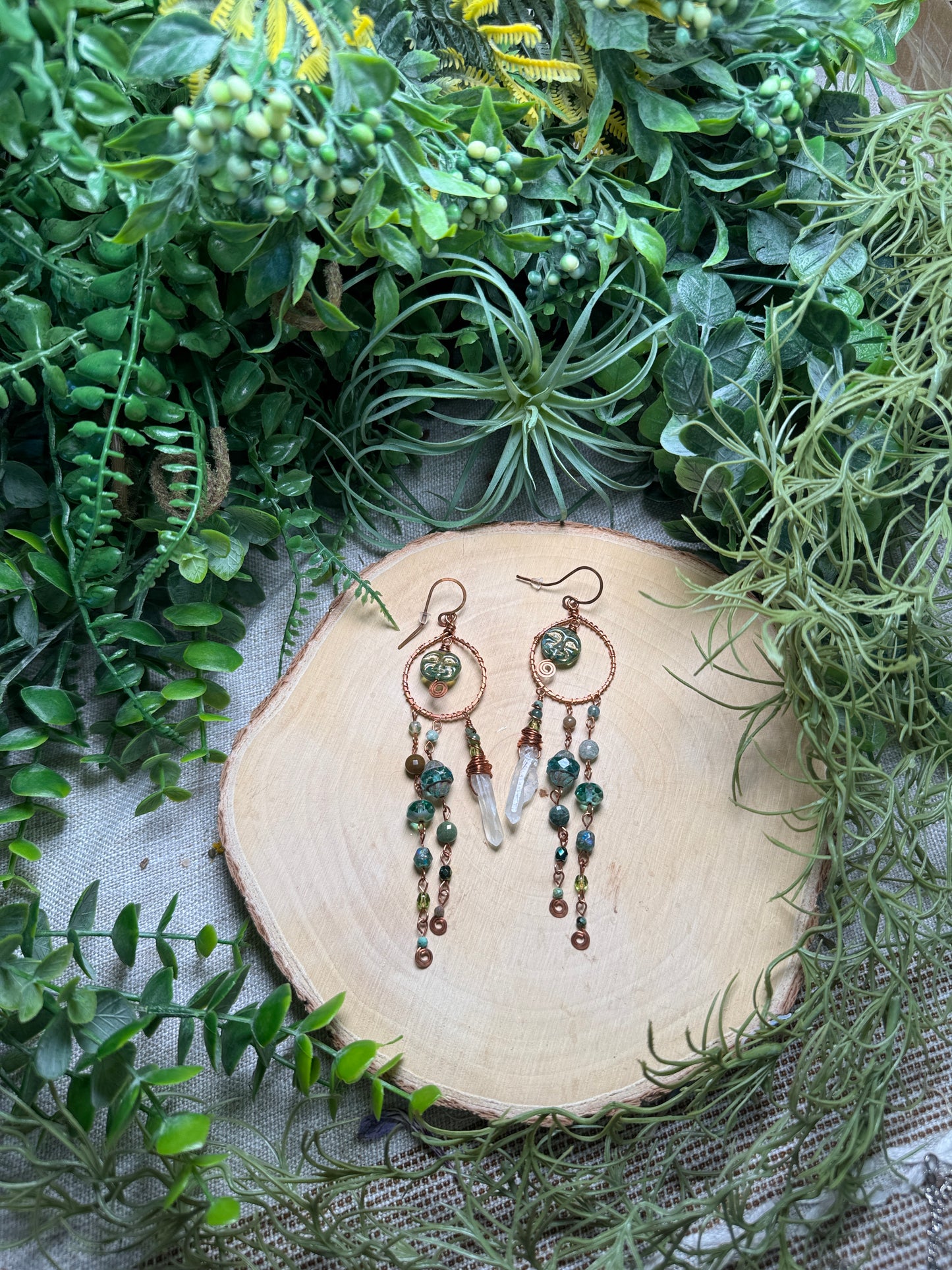 Copper Goddess Dangle Earrings