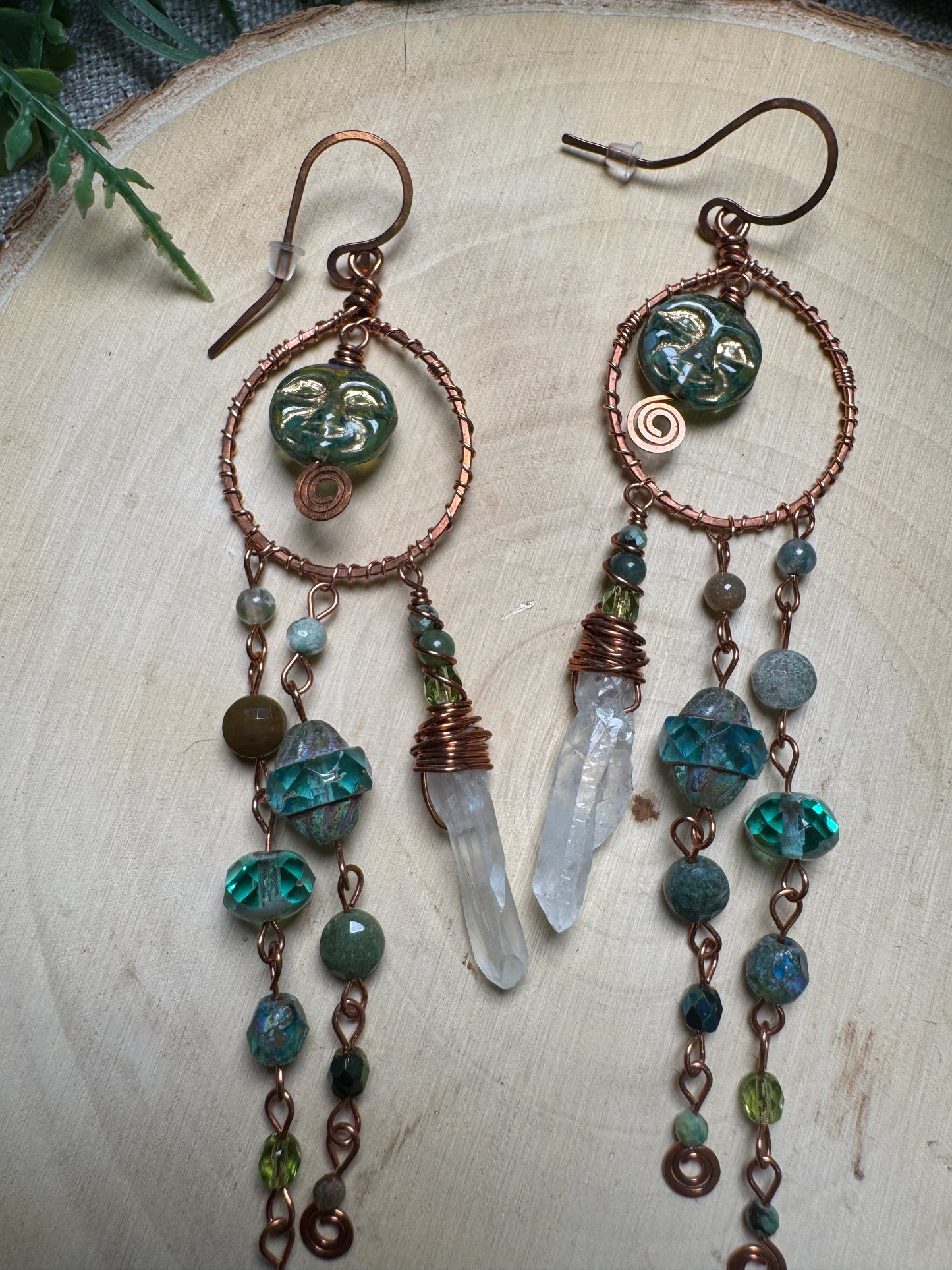 Copper Goddess Dangle Earrings
