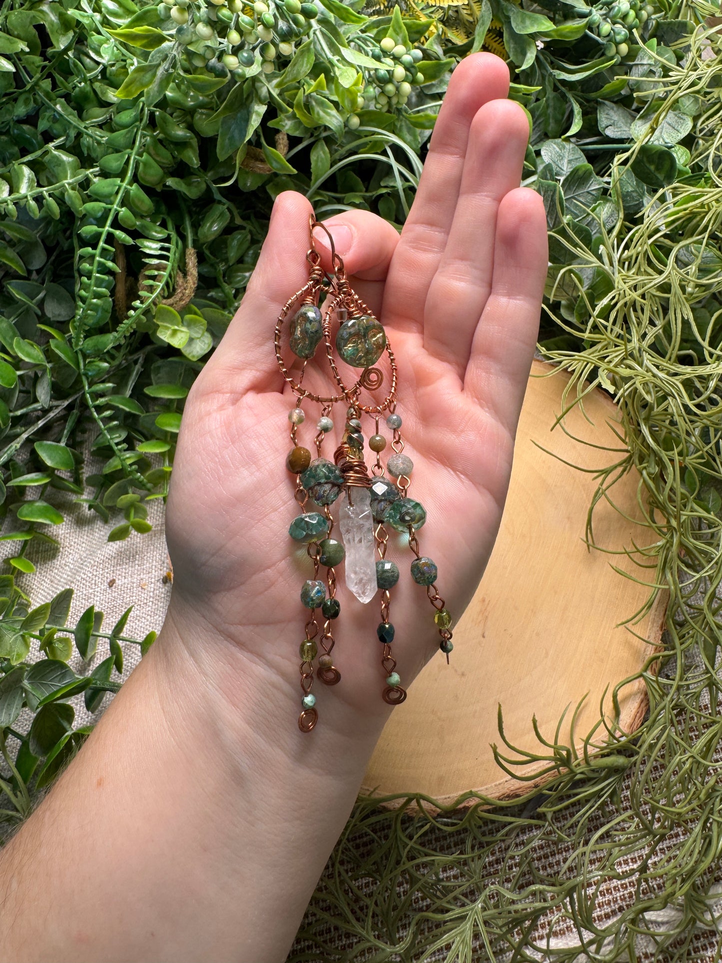 Copper Goddess Dangle Earrings