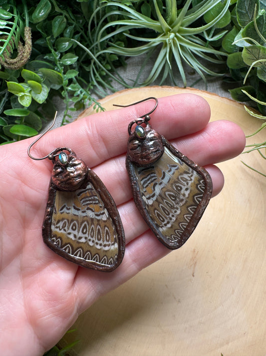 Labradorite Goddess Butterfly Wing Earrings