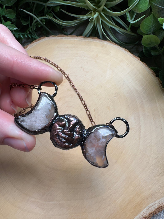 Luna- Flower Agate Goddess Necklace
