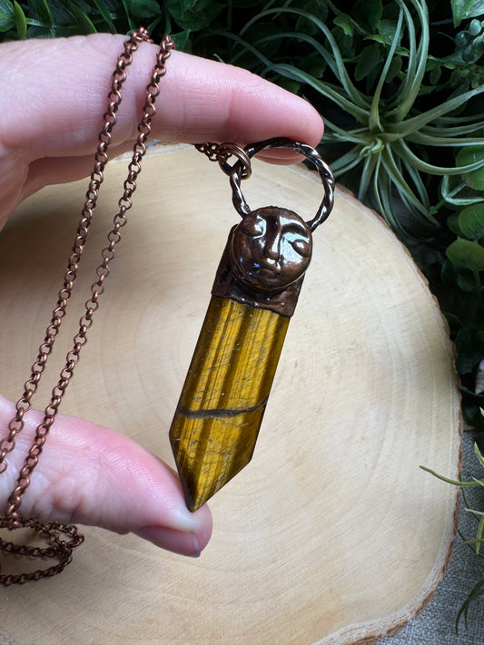 Ava- Tigers Eye Goddess Necklace