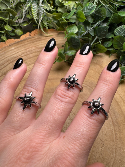 Hypersthene Star Ring Adjustable