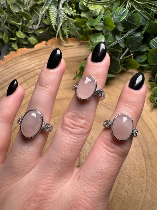 Rose Quartz Ring Adjustable