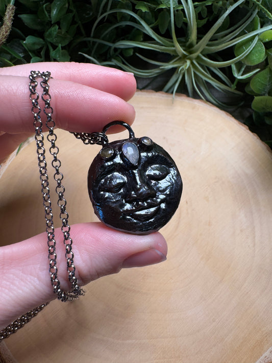 Chris- Moonstone and Labradorite Goddess Necklace