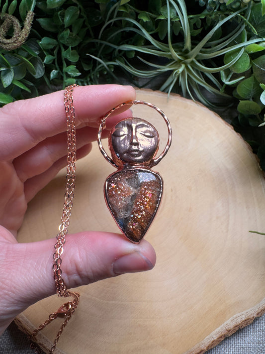 Emily- Sunstone Goddess Necklace