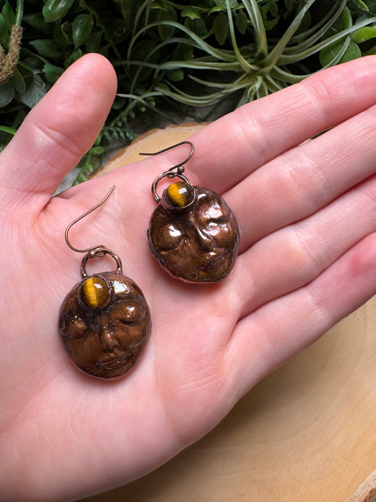 Natalie- Tigers Eye Goddess Earrings