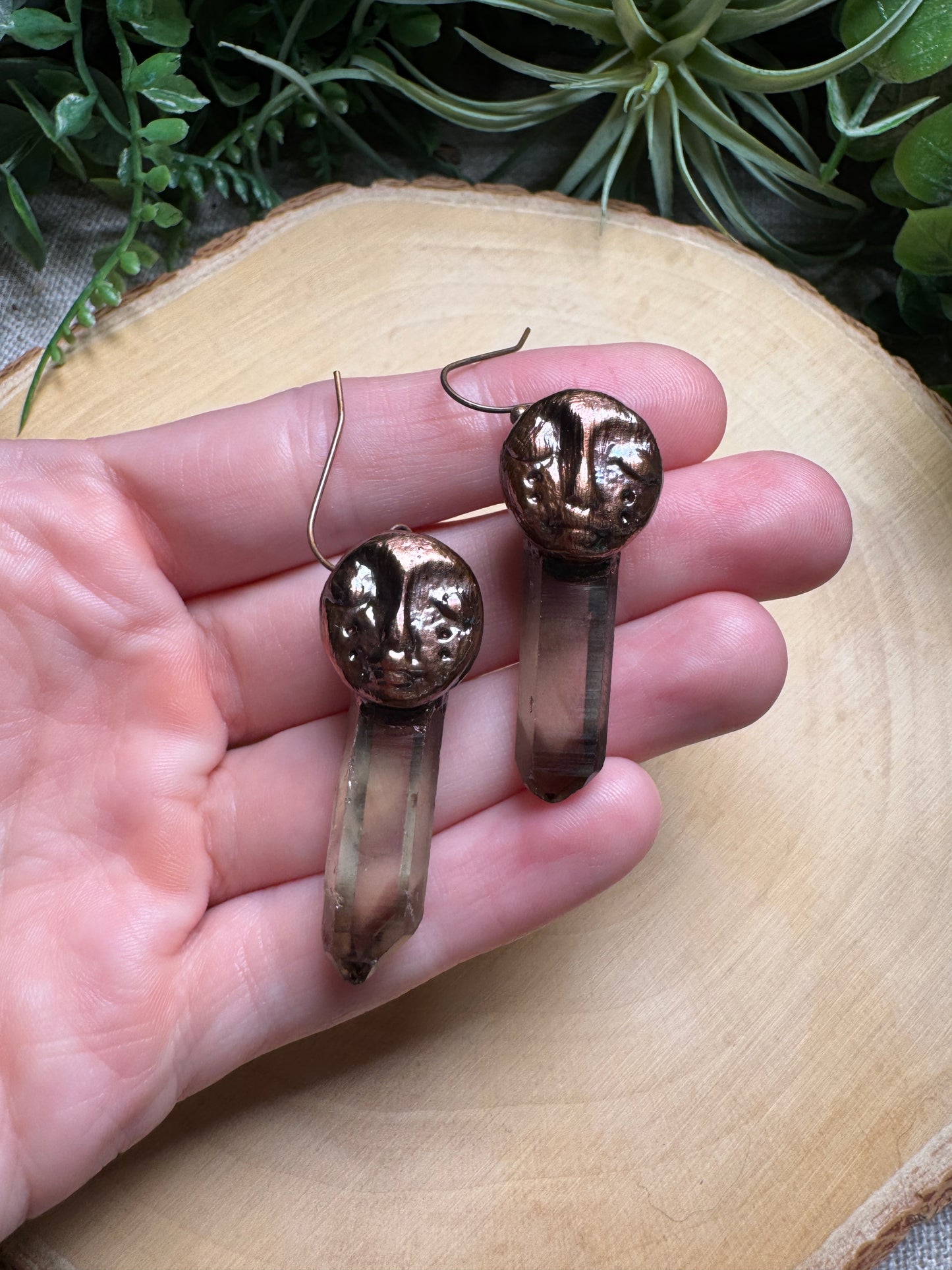 Brooklyn- Smoky Quartz Goddess Earrings