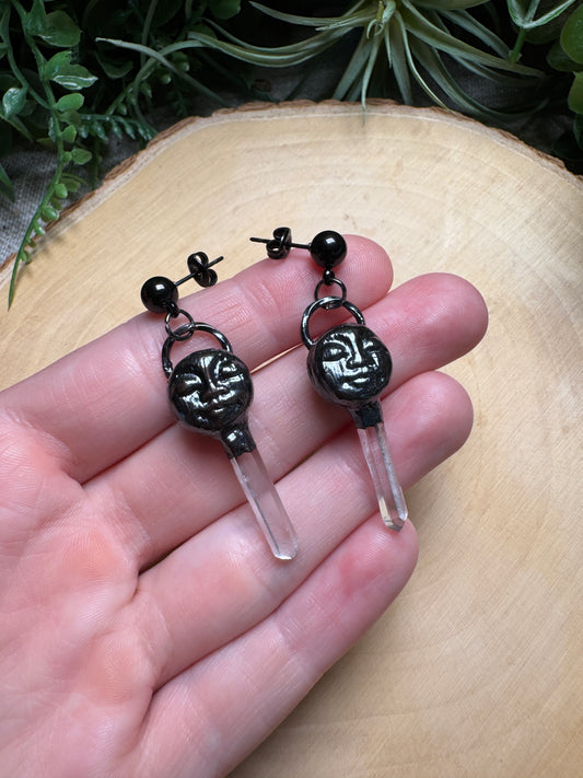 Aubrey- Clear Quartz Goddess Earrings