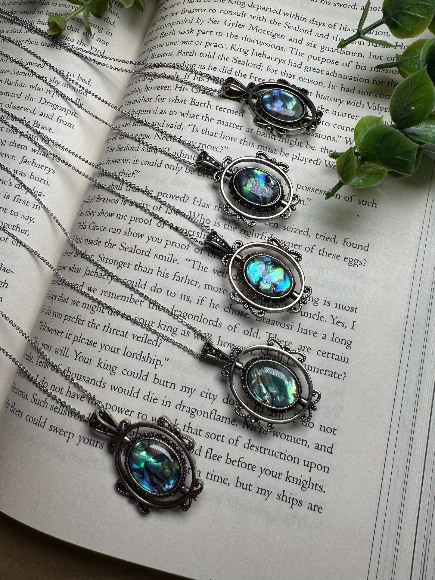Abalone Shell Fidget Spinner Necklace Adjustable