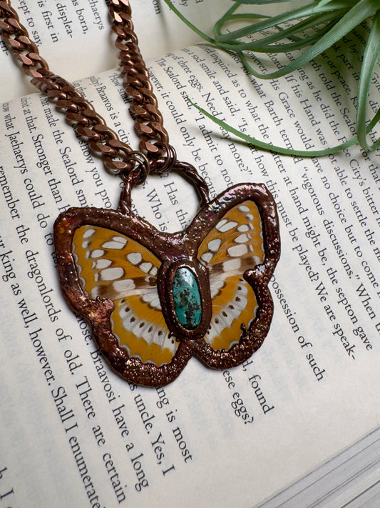 Natural Turquoise Butterfly Necklace
