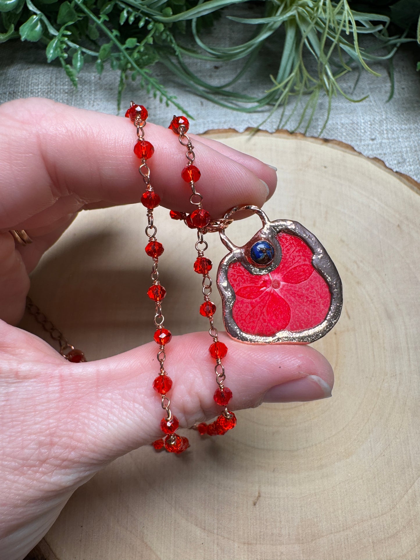 Liora- Lapis and Flower Necklace