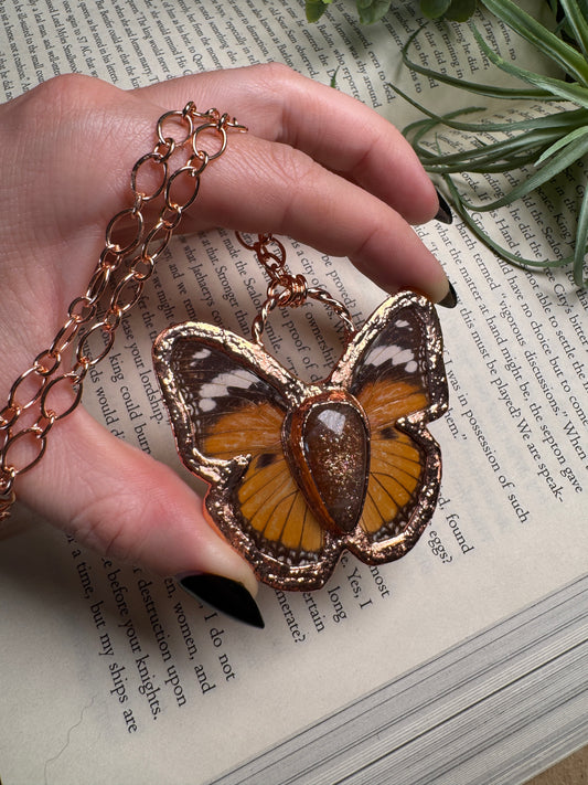 Sunstone Butterfly Necklace