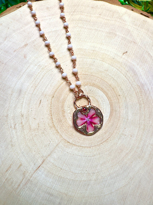 Zephyra- Garnet and Flower Necklace