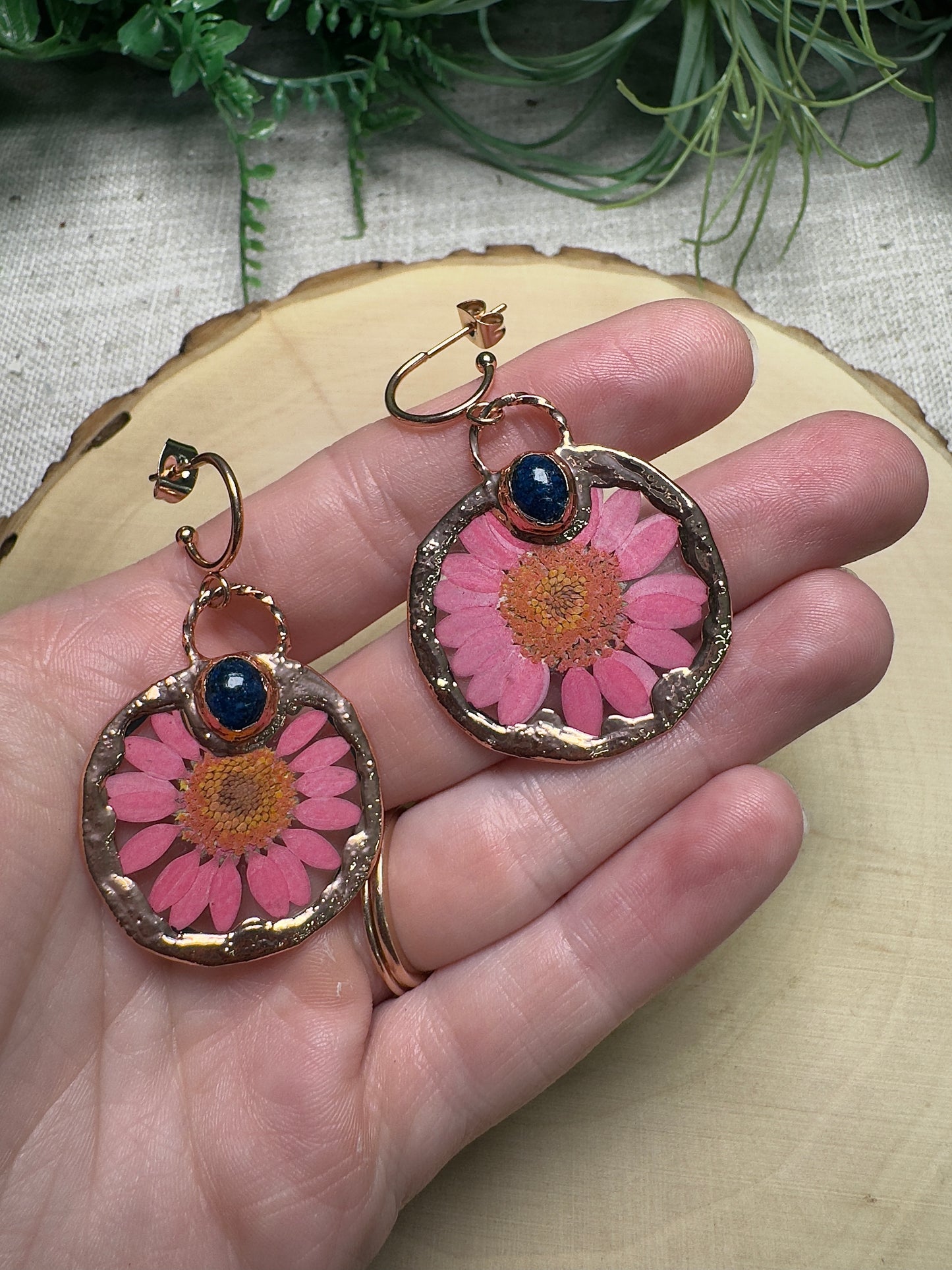 Acornelle- Lapis and Flower Earrings