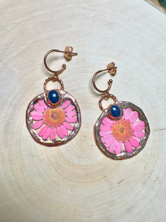 Acornelle- Lapis and Flower Earrings