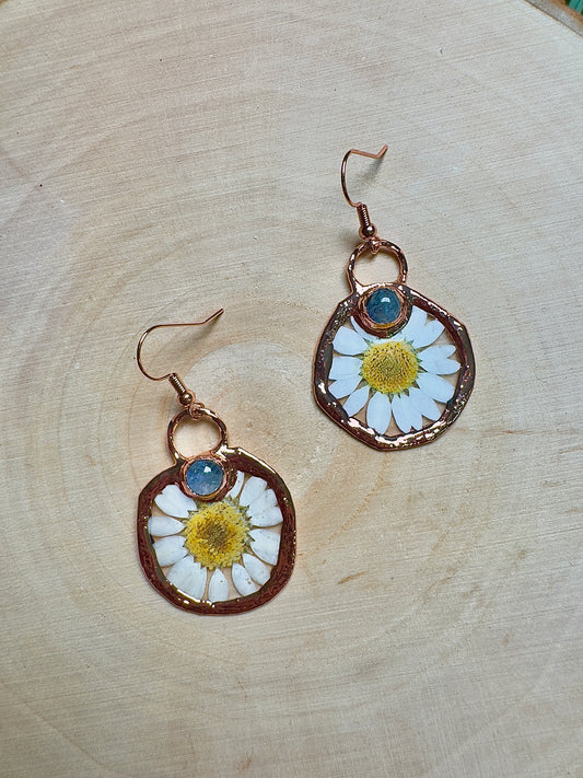 Sylvara- Moonstone and Flower Earrings