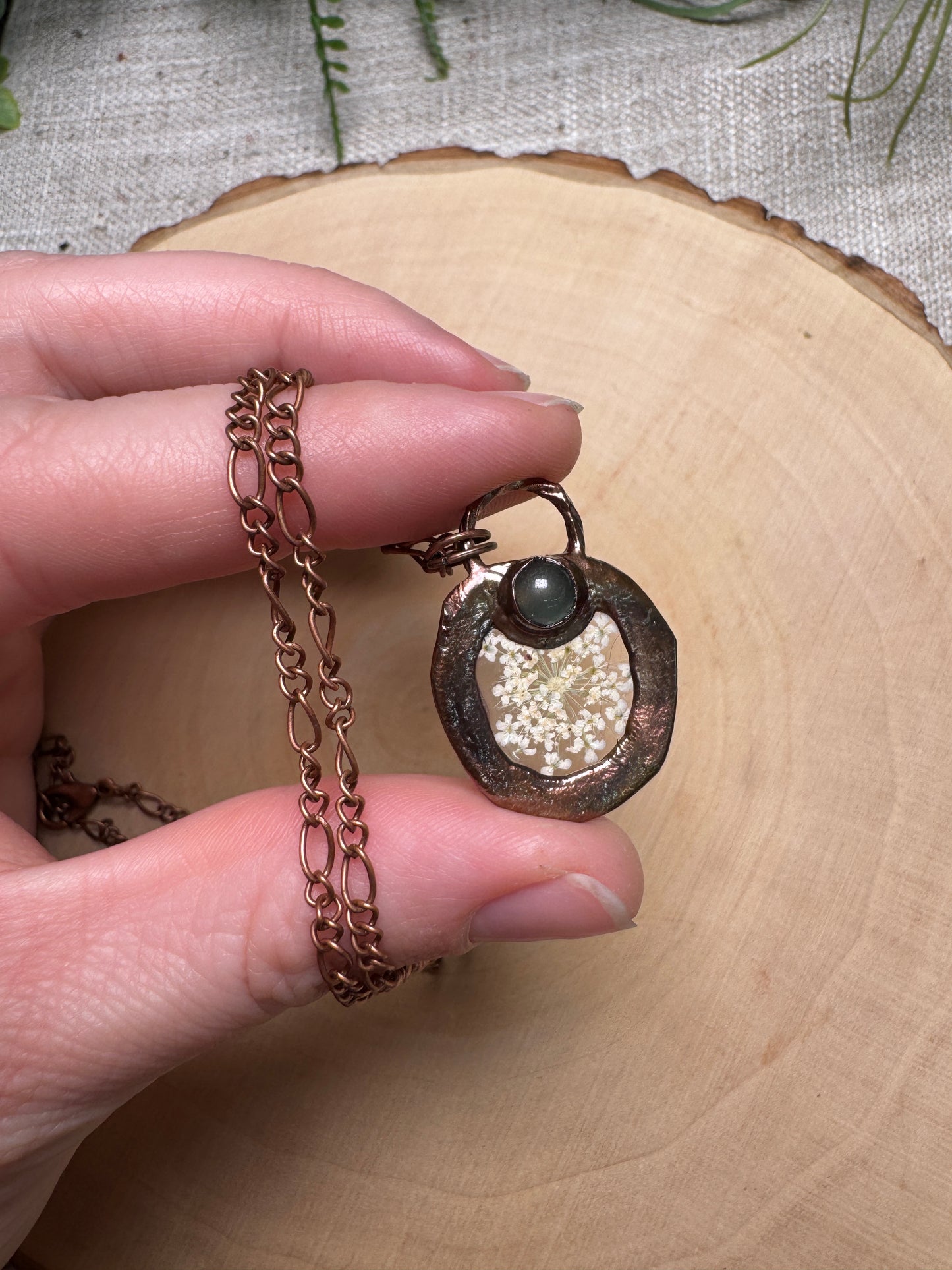 Corallia- Green Aventurine and Flower Necklace