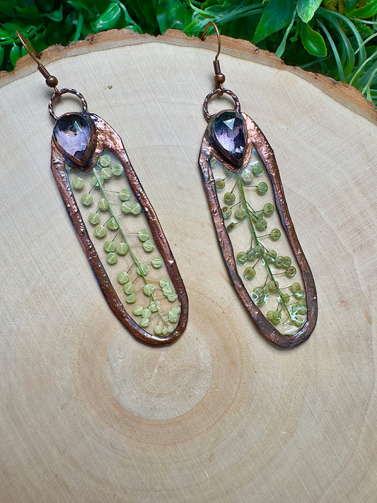 Celestiel- Amethyst and Flower Earrings