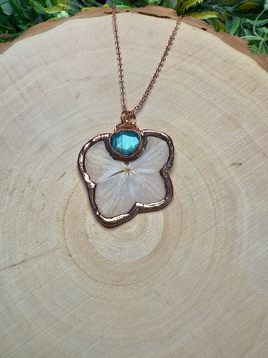Bloomara- Labradorite and Flower Necklace