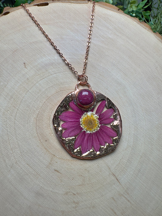 Eilistrae- Purple Aventurine and Flower Necklace