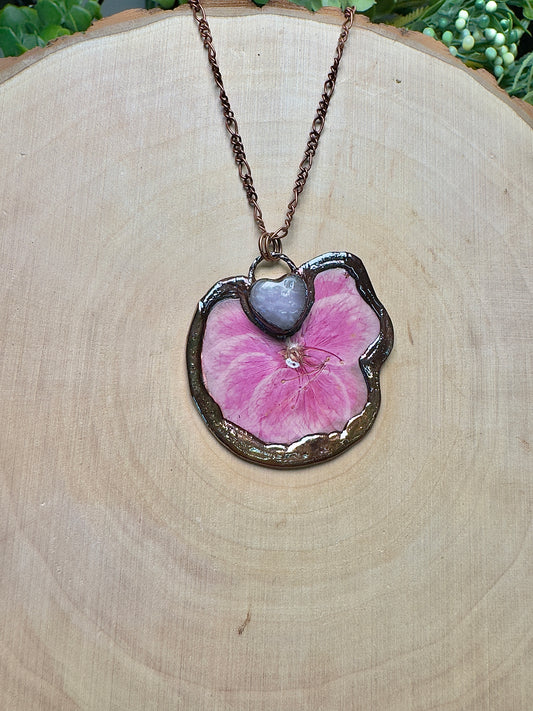 Nytheris- Kunzite and Flower Necklace