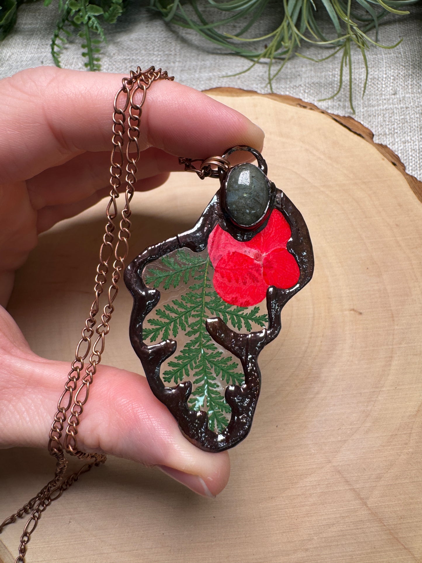 Mischra- Labradorite and Flower Necklace