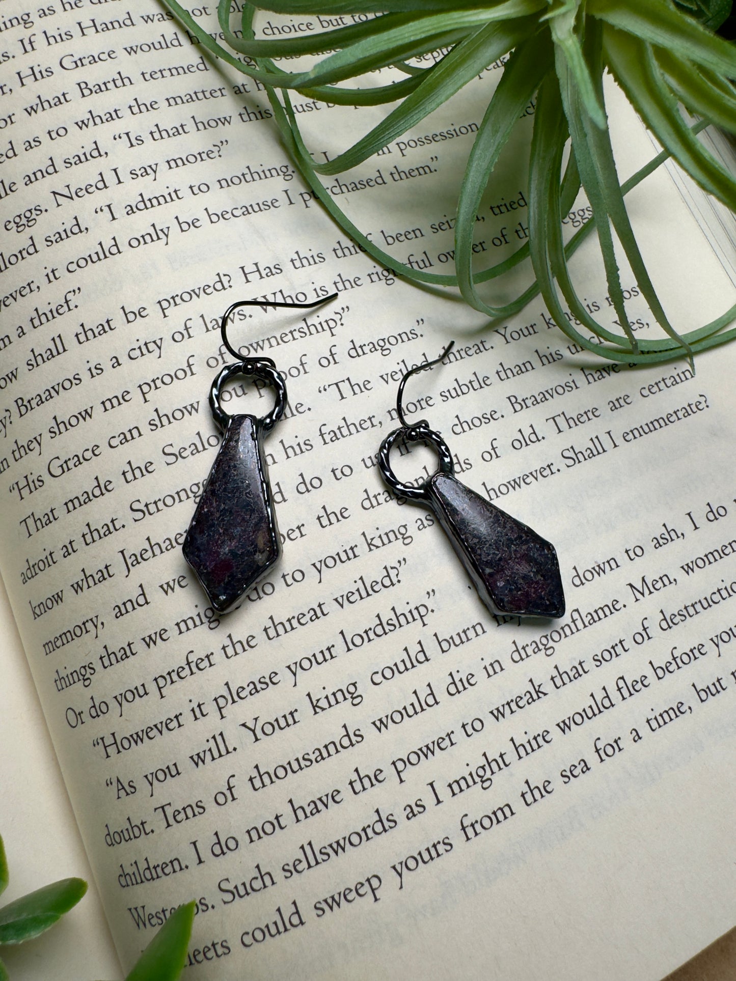 Ruby Fruschite Dangle Earrings