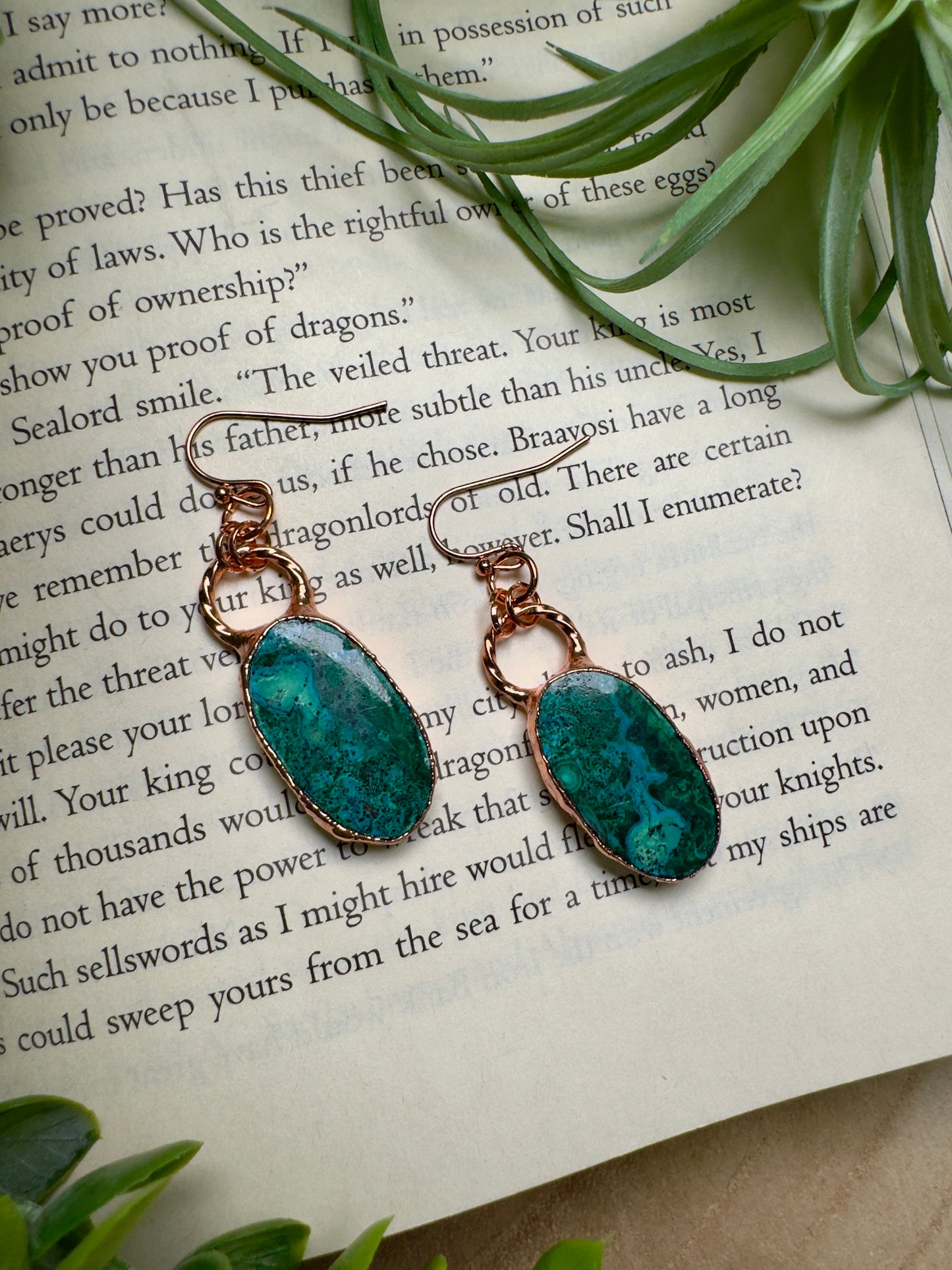 Chrysocolla Dangle Earrings